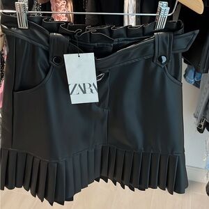 Brand new black leather skirt Zara